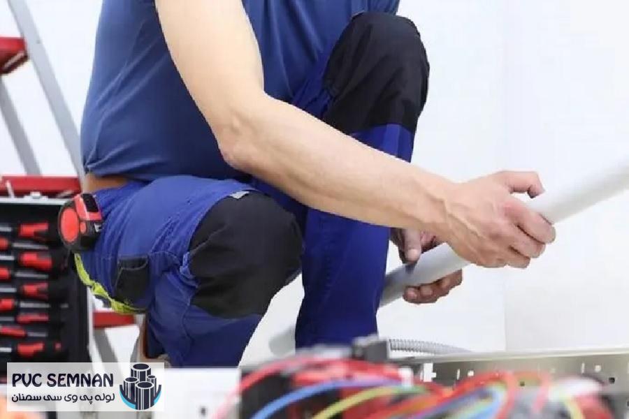 عبور لوله برق از کف حمام