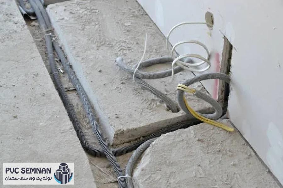 مراحل اجرای اصولی عبور لوله برق از کف حمام