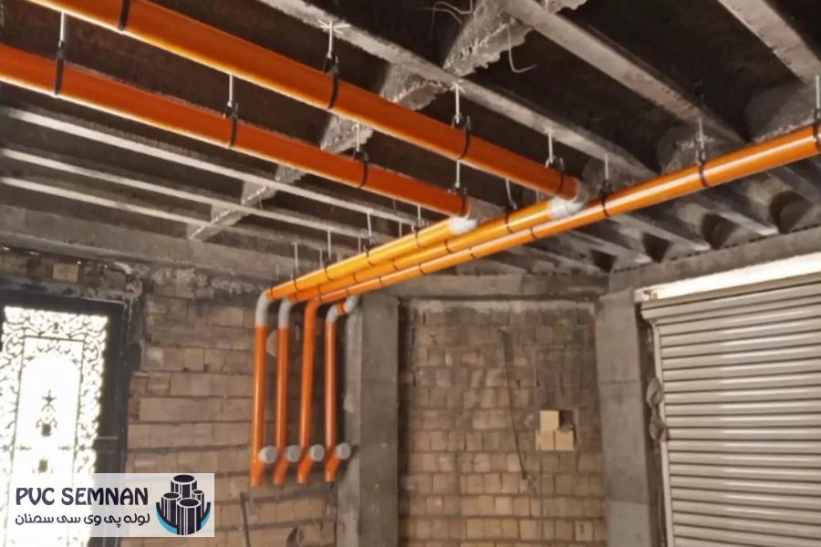 فاصله لوله آب و برق